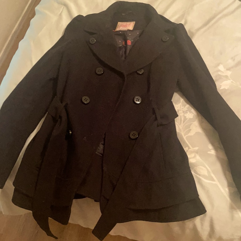 Black, short double breasted coat
